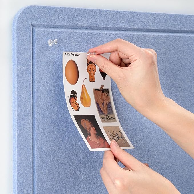 Bulletin Board, 24 x 18 inches Felt Board Decorative Pin Board, Cork Board - Image 2