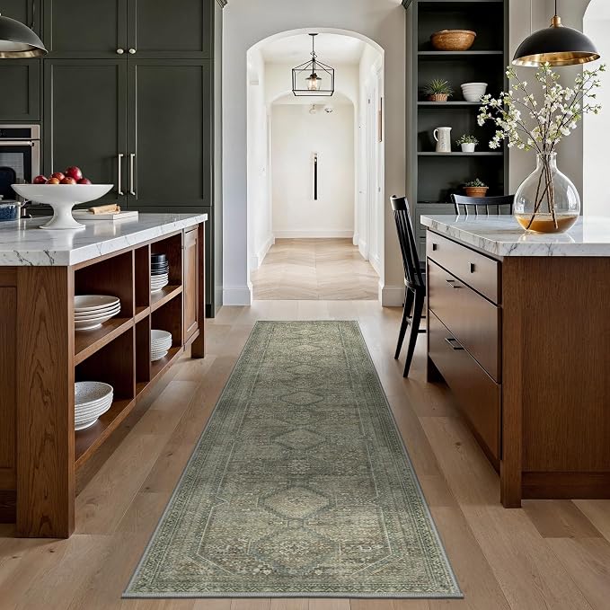 GENIMO Runner Rug 2x10 Non Slip Machine Washable Hallway Runner Rug, Low Pile - Image 2