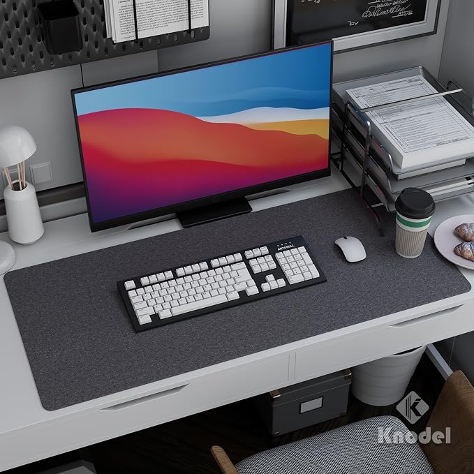 K KNODEL Felt Desk Mat, Large Desk Pad Protector, Office Computer Desk Mat - Image 6