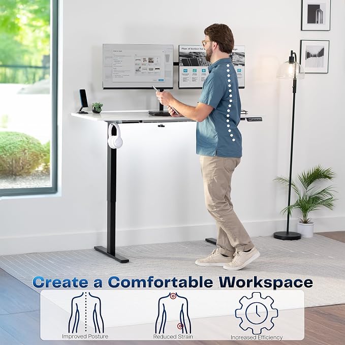 VIVO Electric Dry Erase 60 x 24 in Standing Desk, Memory Height Adjustment - Image 4