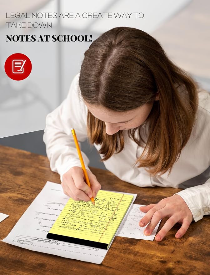 Small Legal Pads 5x8 Yellow 10 Pack Small Note Pads 5x8 College Ruled Yellow - Image 7