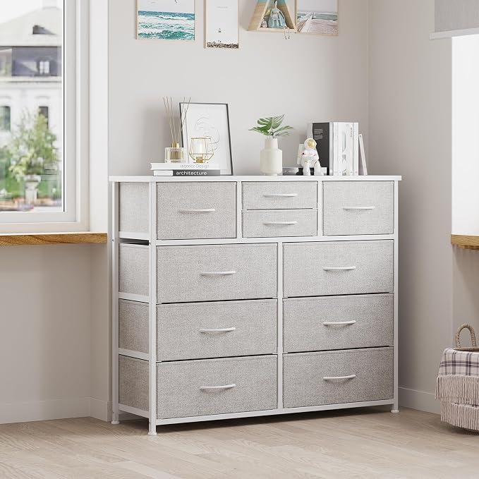 LUMTOK 10-Drawer Dresser, Fabric Dressers Drawers - Image 8