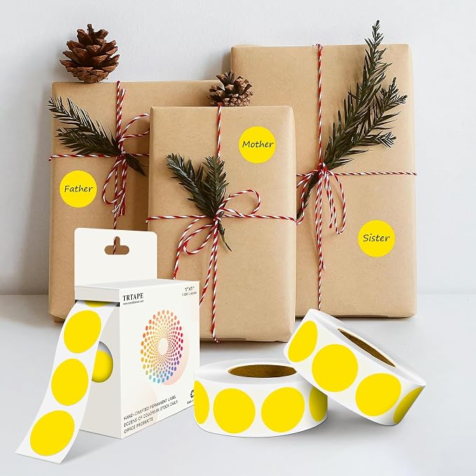 Yellow 1 Inch Round Color Coding Labels - Image 6