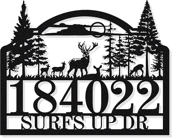 Custom Modern Address Signs for Houses, Personalized House Numbers for Outside by HYTSIGN