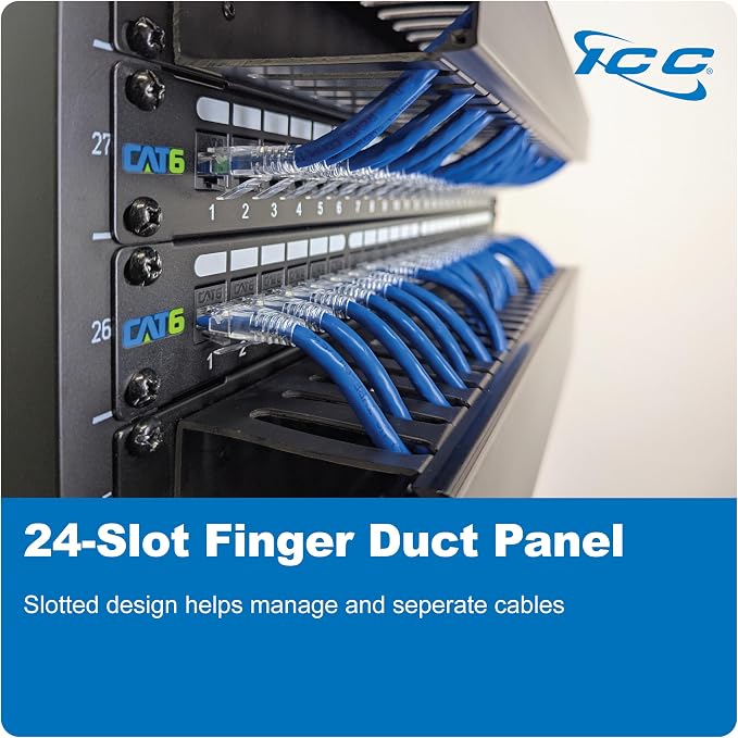 ICC 1U Finger Duct Cable Manager Panel - Image 2