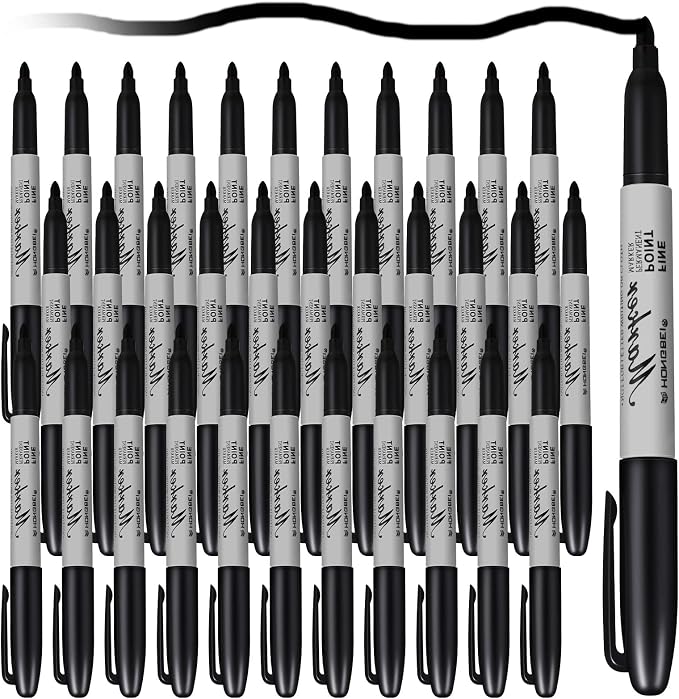 Thenshop 60 Pack Black Permanent Markers Bulk by Thenshop