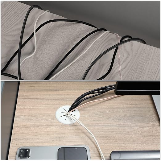 HYCC 5 Pack 2-3/8 Inch Flexible Desk Grommet, Organize Wires and Cables on - Image 6