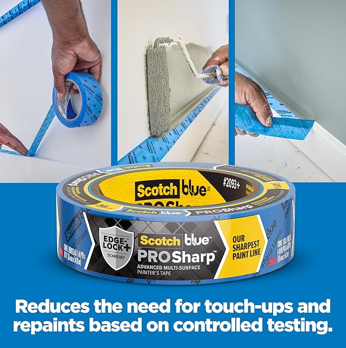 ScotchBlue PROSharp Painter's Tape 1.5 Inch Wide 1 Roll Blue Tape Protects - Image 4
