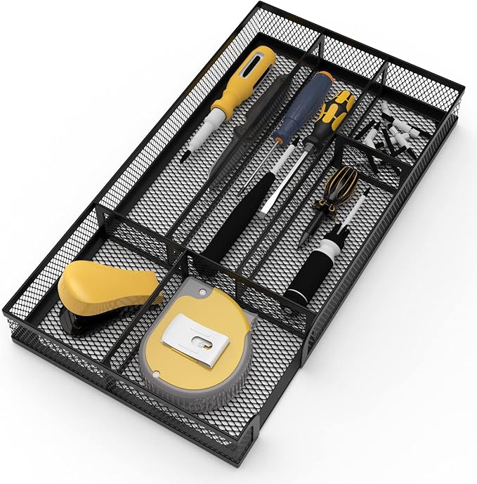 ITAYVAN Desk Drawer Organizer, Small Metal Mesh Drawer Organizer Tray, Office - Image 5