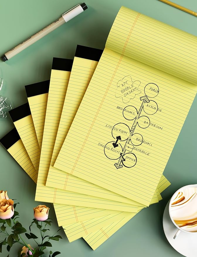 Aidunmis 10 Pack Yellow Legal Pads 8.5 x 11 College Ruled Note Pads Lined - Image 7