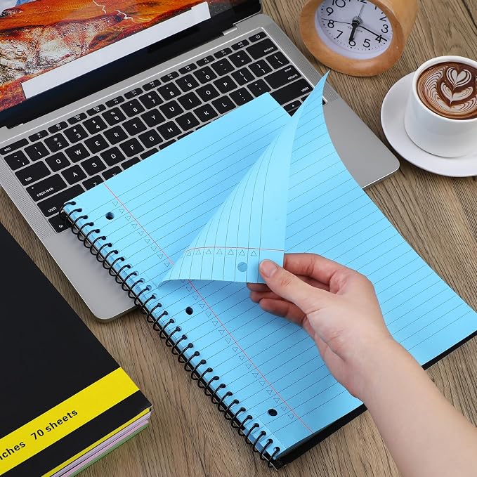 Resurhang 6 Pcs Legal Pad Top Spiral Bound Notebook 70 Sheets Double Sided - Image 4