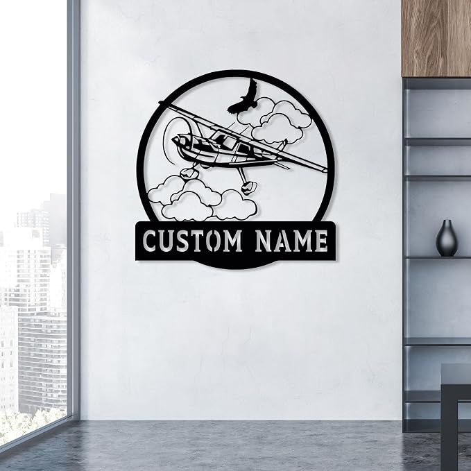 Personalized Metal Airplane Wall Art, Airplane Name Sign, Customized Pilot Name - Image 8
