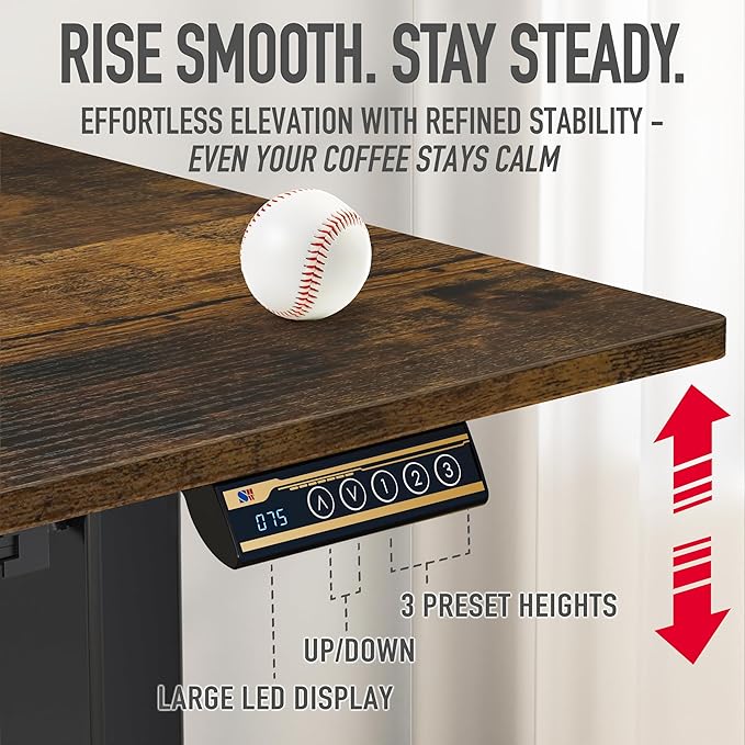 SHW 55 x 28 Inches Electric Height Adjustable Standing Desk - Image 7