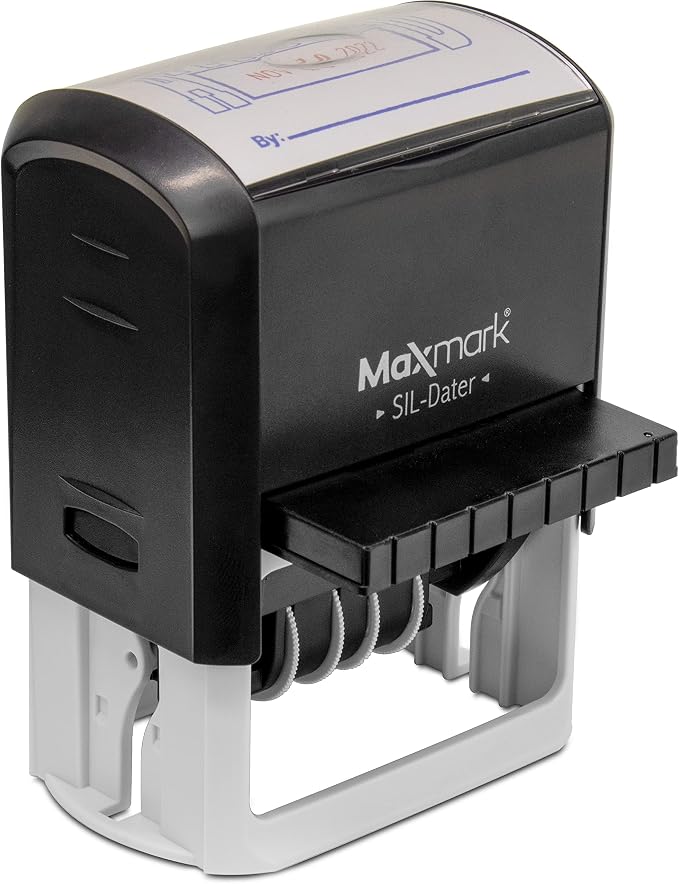 MaxMark Large Self-Inking Rubber Date Office Stamp - Image 3