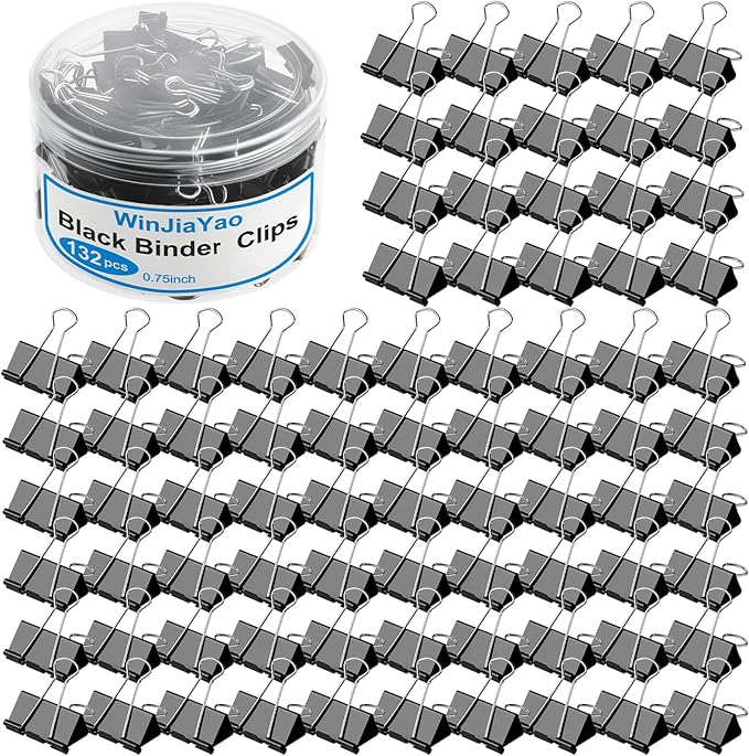 132 Pack Small Binder Clips 0.75 Inch by Unknown