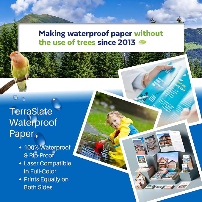 TerraSlate Waterproof, Rip-Proof Paper, 000 Sheets, 5 Mil, 8.5” x 11”, Laser - Image 9