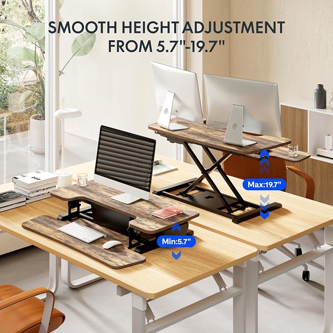 FLEXISPOT 35" Electric Standing Desk Converter, Height Adjustable Motorized - Image 7