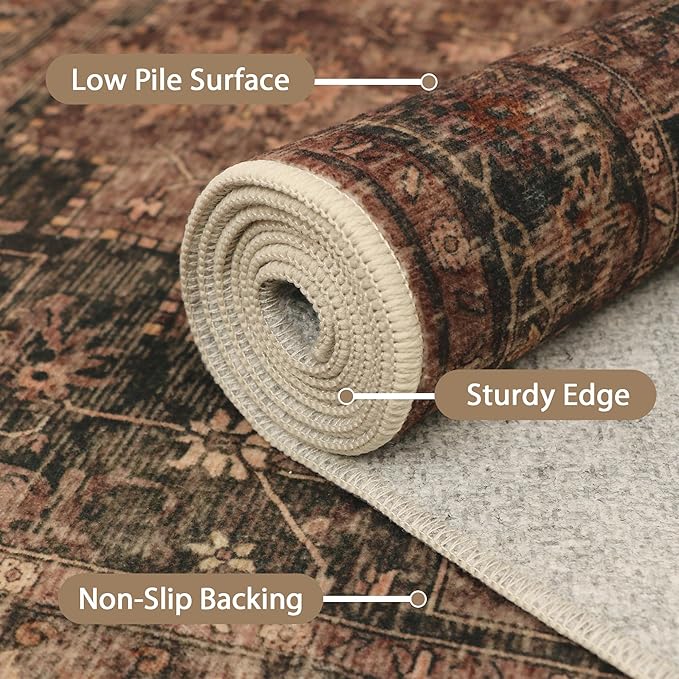 GENIMO 2x5 Runner Rugs for Hallway, Machine Washable Non Slip Vintage Rugs - Image 4