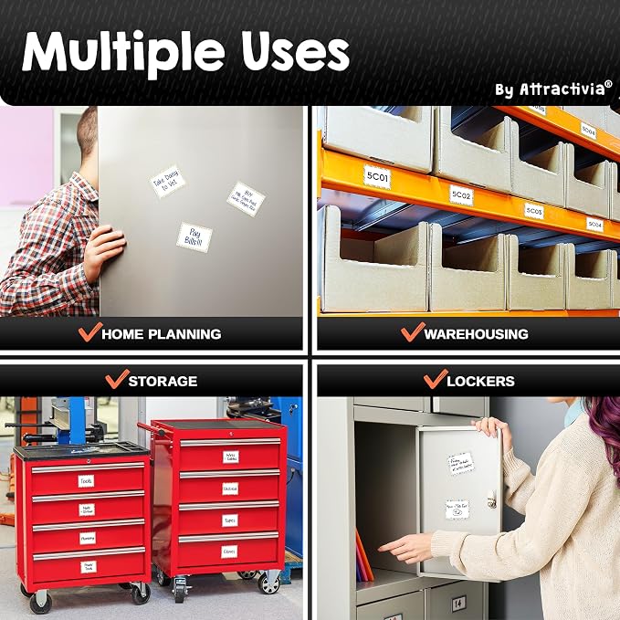 Attractivia Dry Erase Magnetic Labels 2.8 x 1.8 in, Pattern Borders, Small Dry - Image 4