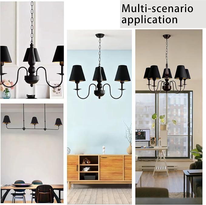 TAaMTYH small lamp shade chandelier shades set of 3，Fabric Lampshade - Image 7