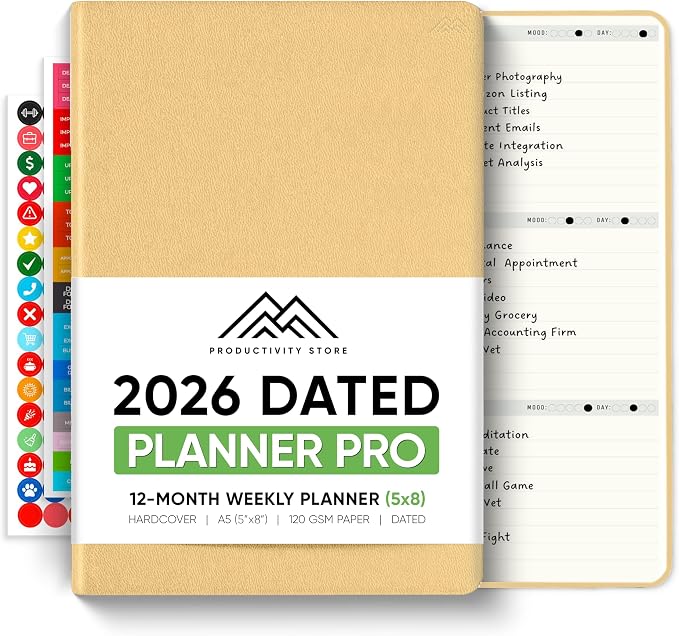 Dated, 2026 Planner, 5.8” x 8.3” by PRODUCTIVITYSTORE