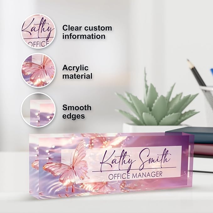 Personalized Name Plate for Desk, Custom Desk Name Plate, Acrylic Name Plate - Image 3