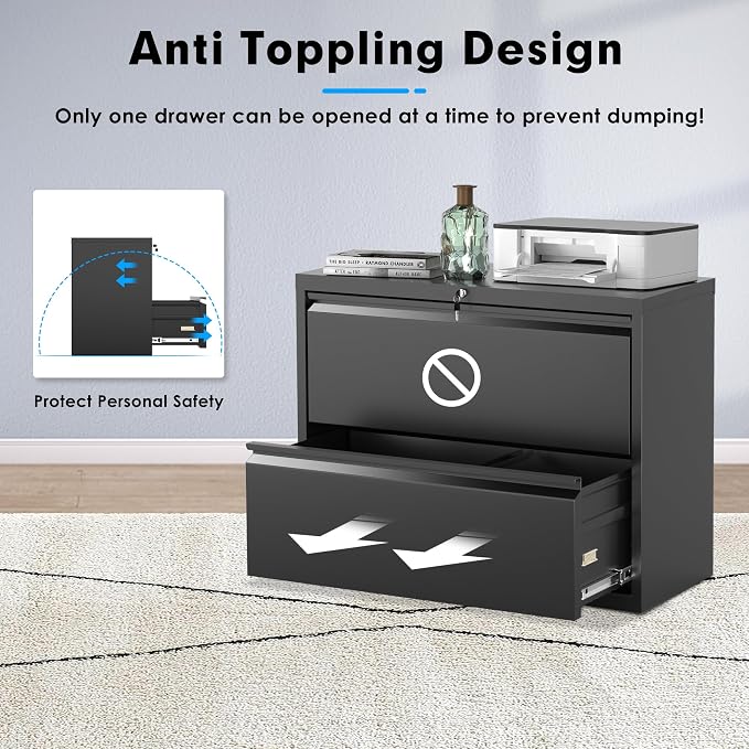 Pataku Lateral File Cabinet, 2 Drawer File Cabinet - Image 6