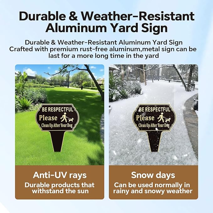 2 Pack Clean Up after Your Dog Signs Pick Up After Your dog sign 13.6"x9.6" - Image 7