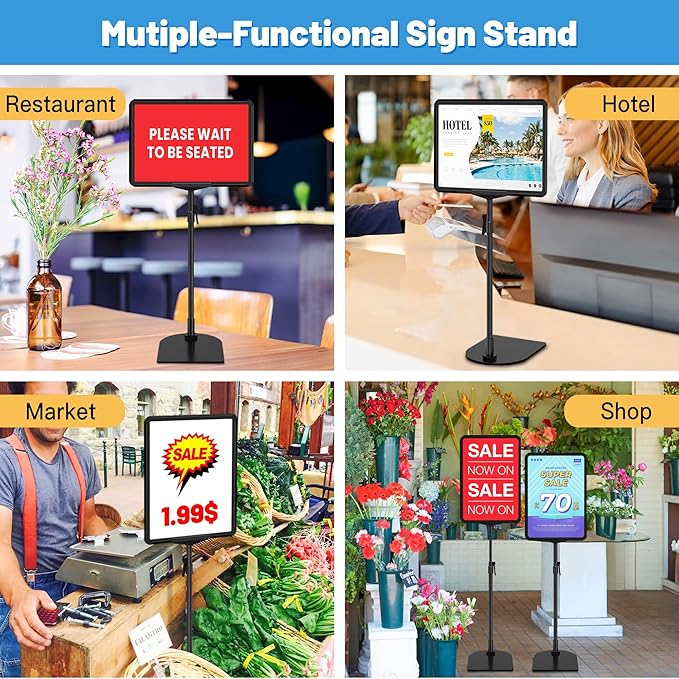 4Pack Sign Stand for Display 8.5 x 11, Adjustable Poster Stand for Table Top & - Image 7
