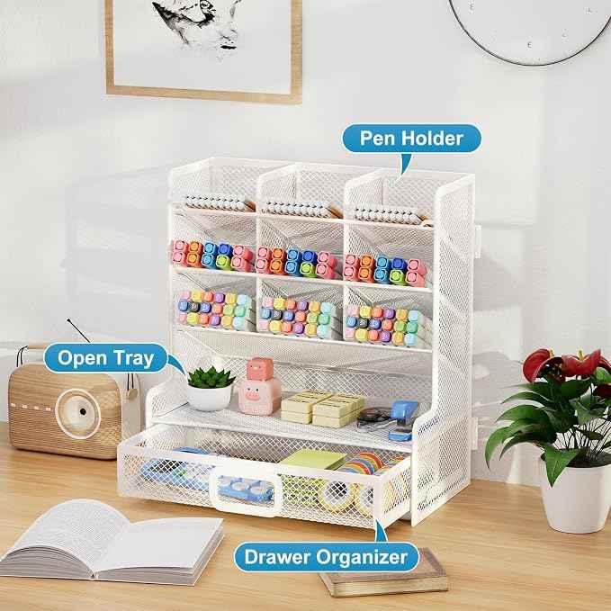 Marbrasse Larger Mesh Desk Organizer