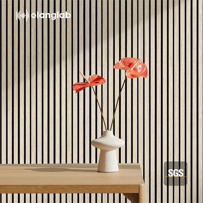 Olanglab Wood Slat Wall Panels 4 Pack, Wooden Acoustic Wall Panels, 94.5"x12.6" - Image 9