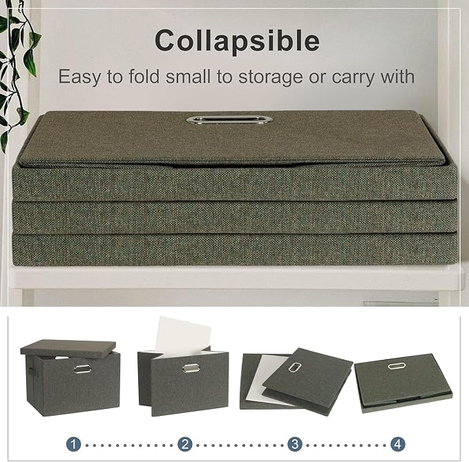 Graciadeco Large 17" 36 Quart Collapsible Stackable Storage Bins - Image 4