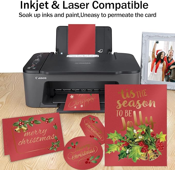 Red Shimmer Cardstock 8.5 x 11 Paper, Goefun 24 Sheets 80lb Red Card Stock - Image 4