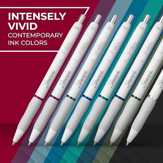 Sharpie S-Gel Pens Fashion Barrel Gel Pens Pearl White Body Medium Point Bold - Image 4