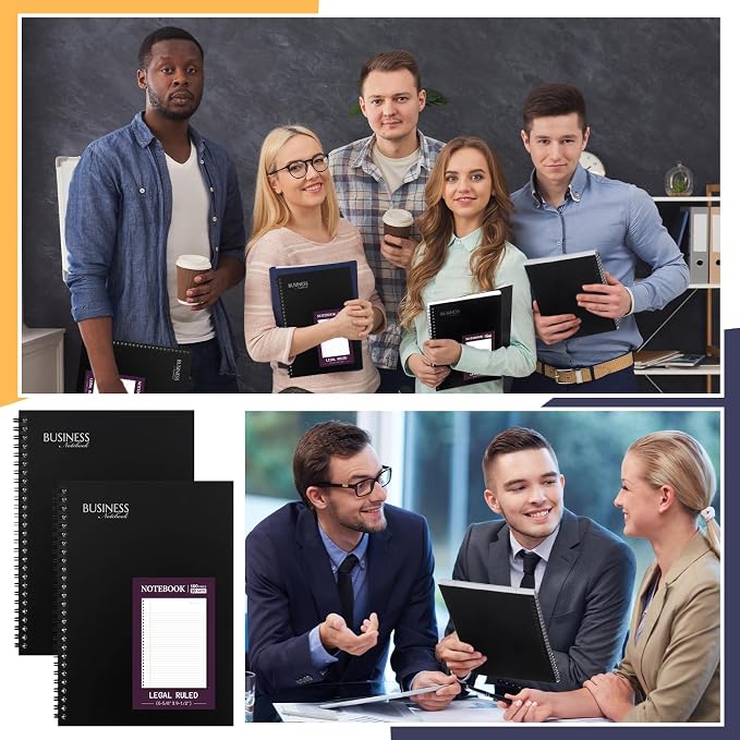 Resurhang 8 Pack Wirebound Business Notebook Legal Ruled Spiral Notebook 8-1/2" - Image 6
