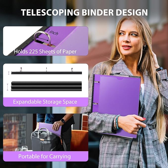 WOT I Telescoping Project Organizer 2-Pack, Refillable 3 Ring Binder - Image 2