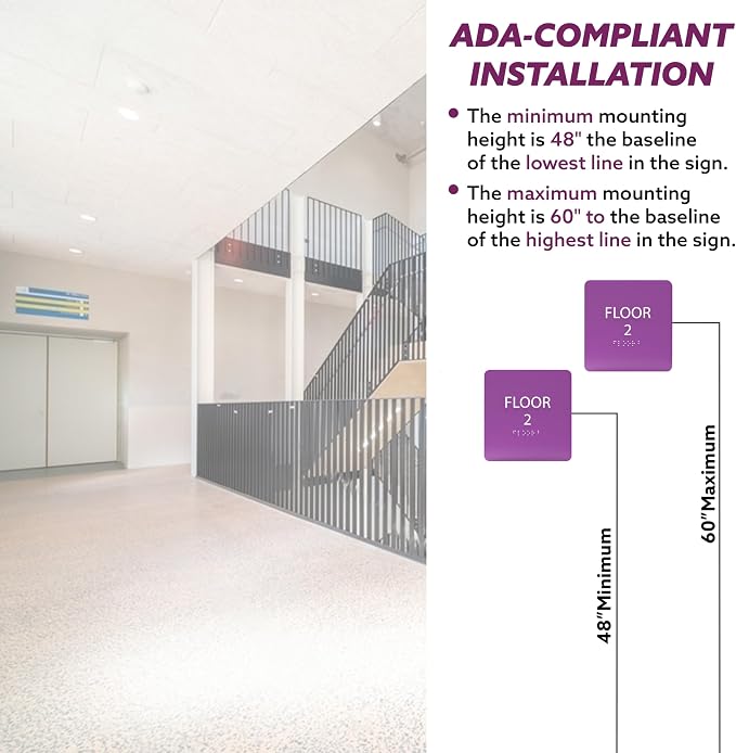 Light Green ADA Floor 2 Sign - Image 4