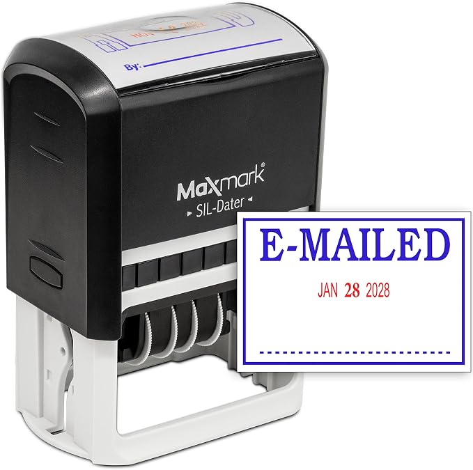 MaxMark Large Self-Inking Rubber Date Office Stamp by Maxmark