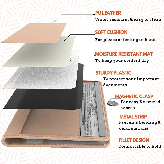Premium Leather Magnetic Shut Car Registration & Insurance Card Holder - Image 5