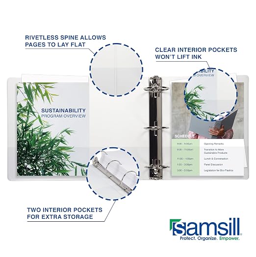 Samsill 1.5 Inch 3 Ring Binder, Made in USA, Economy Round Ring, 325 Sheet - Image 6