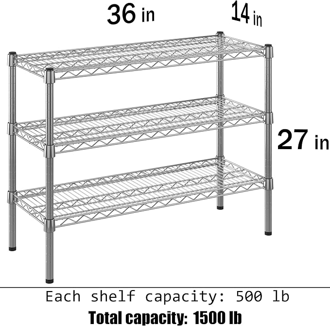 Regal Altair 14" Deep x 36" Wide x 27" Height Wire Shelving Kit | 3-Tier | NSF - Image 3
