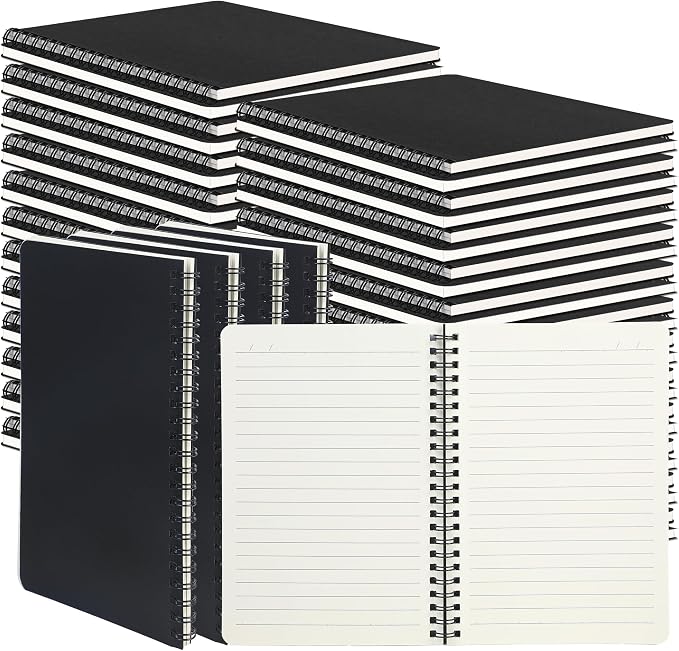 miikoul 60 Packs A5 Spiral Notebooks, 60 Sheets/120 Pages, Hardcover Lined by Welcometomiikoul
