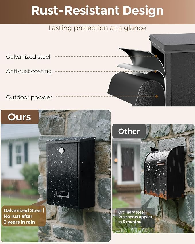 LAND·VOI Locking Wall-Mount Mailbox - Image 4