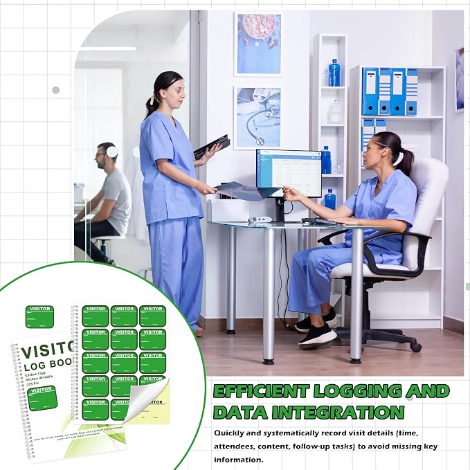 1 Pack Visitor Badges with Carbon Copy Visitor Stickers Letter Size Visitor Log - Image 5