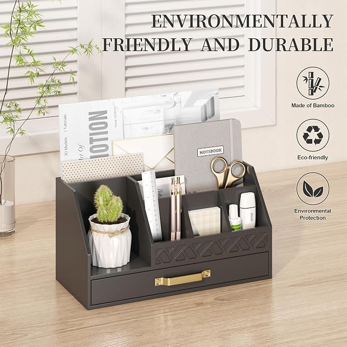 Wisuce Essentials Bamboo Desk Organizer - Image 7