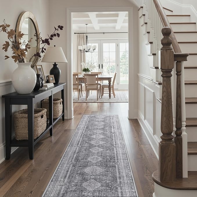 GENIMO Runner Rug 2x12 Non Slip Machine Washable Hallway Runner Rug, Low Pile by GENIMO