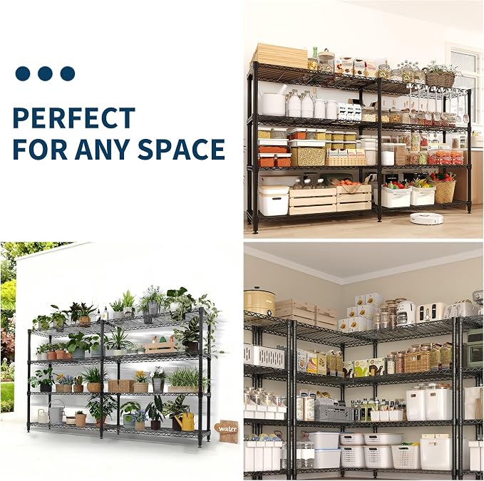 MilleLoom 4-Tier Metal Shelving Unit, Heavy Duty Storage Shelves Adjustable - Image 7