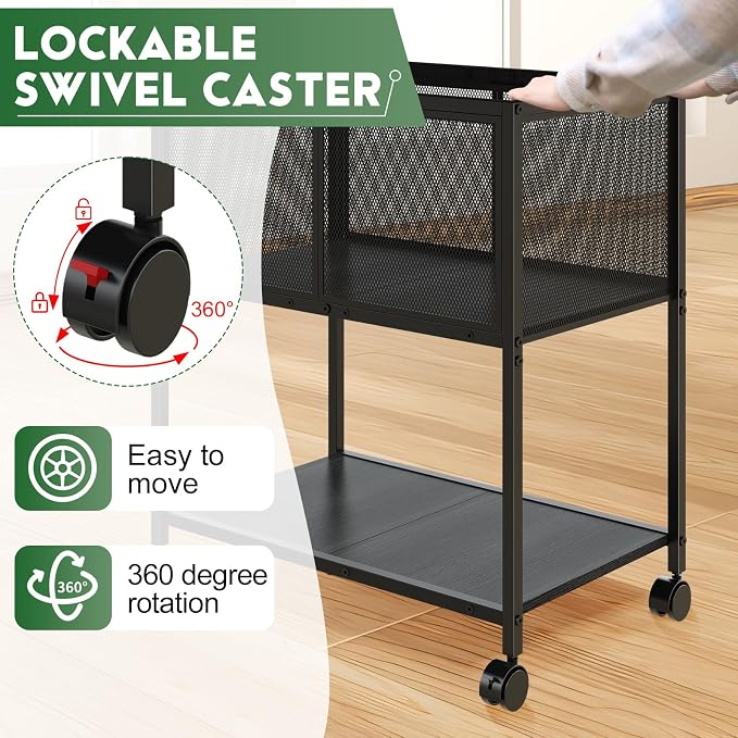 Sbanmao Rolling File Cart, Mobile File Cabinet - Image 4