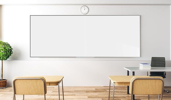Ghent 4 x 12 Porcelain Magnetic Whiteboard, Aluminum Frame, 1 Marker, 1 Eraser - Image 2