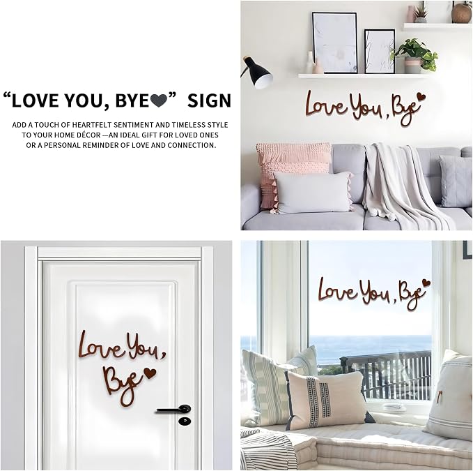 Home Decor Brown Love You Bye Wood Sign Boho Decor Wall Decor Express Love and - Image 3